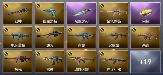 穿越火线（CF）1王者武器 39V武器 31V角色 22皮肤 可排位