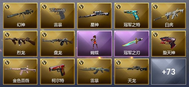 穿越火线（CF）18王者武器 6炫金武器 139V武器 6V角色 37皮肤 可排位
