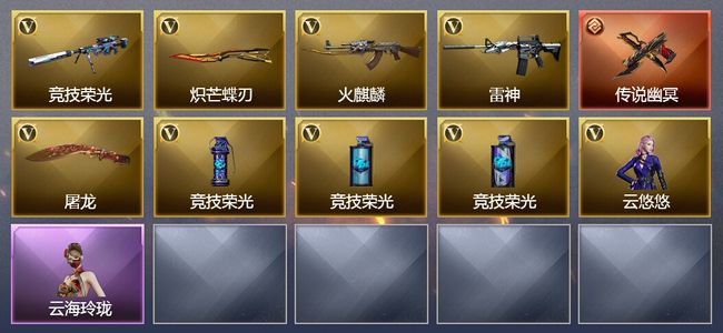 穿越火线（CF）1传说武器 10V武器 18V角色 6皮肤 可排位