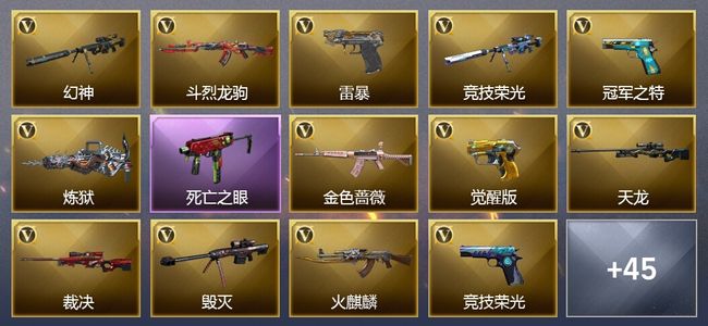 穿越火线（CF）25王者武器 1炫金武器 79V武器 26V角色 25皮肤 可排位