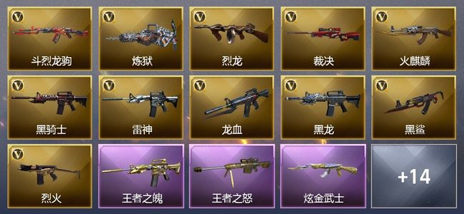 穿越火线（CF）3王者武器 2炫金武器 39V武器 16V角色 9皮肤 可排位