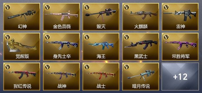 穿越火线（CF）1王者武器 26V武器 13V角色 9皮肤 可排位