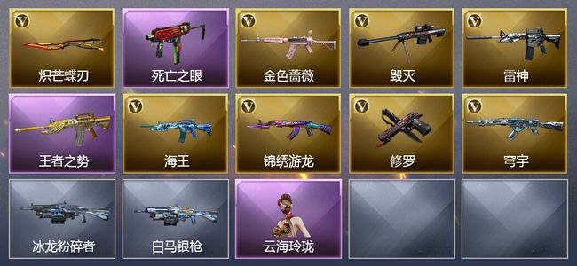 穿越火线（CF）1王者武器 14V武器 21V角色 7皮肤 可排位