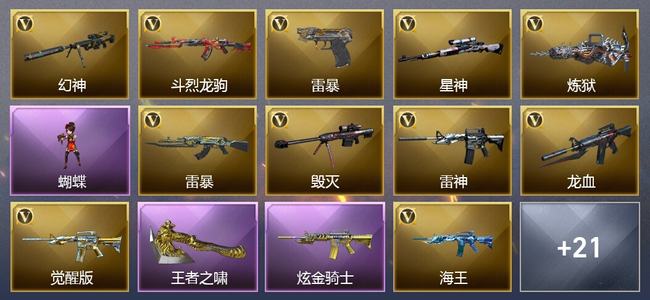 穿越火线（CF）2王者武器 1炫金武器 48V武器 21V角色 5皮肤 可排位