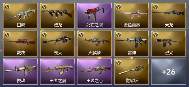 穿越火线（CF）5王者武器 2炫金武器 34V武器 24V角色 12皮肤 可排位