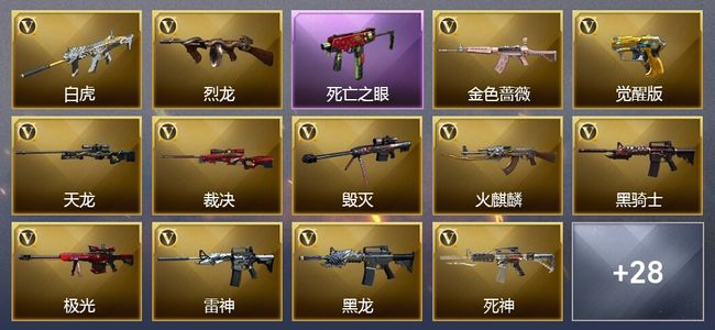 穿越火线（CF）10王者武器 2炫金武器 53V武器 15V角色 18皮肤 可排位