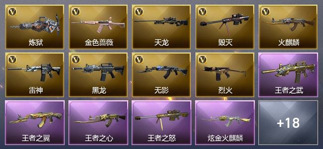 穿越火线（CF）4王者武器 4炫金武器 57V武器 10V角色 4皮肤 可排位