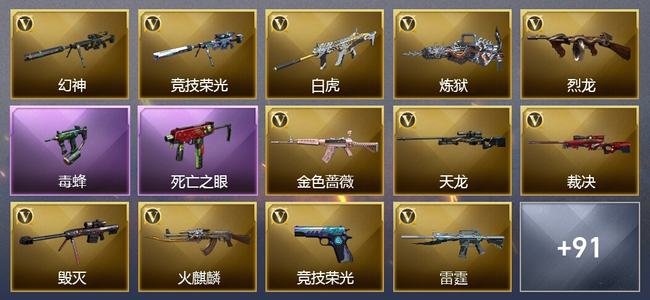 穿越火线（CF）13王者武器 8炫金武器 156V武器 44V角色 35皮肤 可排位