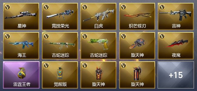 穿越火线（CF）0传说角色 0传说武器 4王者武器 0炫金武器 31V武器 16V角色 4皮肤 可排位 无