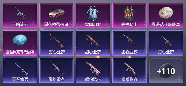 和平精英【苹果版】1载具 1升级枪 2粉装 0尾迹 75套装 25198热力 3印记