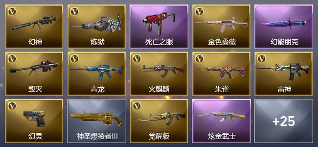 穿越火线（CF）1炫金武器 31V武器 1V角色 6皮肤 可排位 新锐