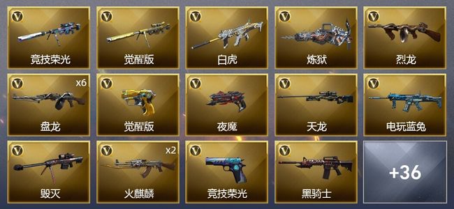 穿越火线（CF）2王者武器 1炫金武器 48V武器 2V角色 16皮肤 可排位 新锐