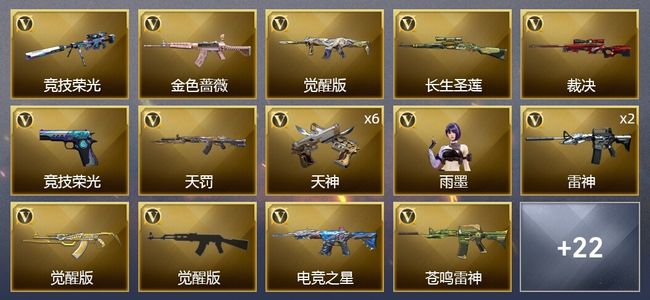穿越火线（CF）44V武器 1V角色 13皮肤 可排位 枪王