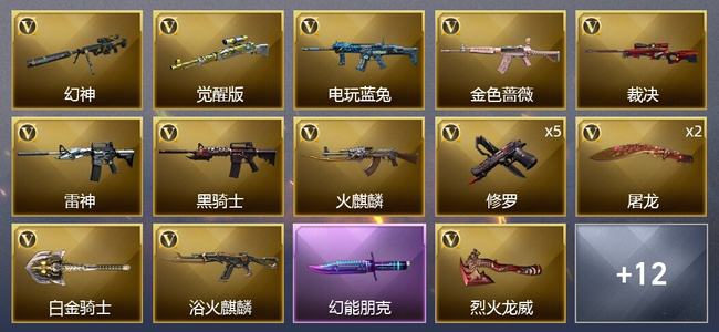 穿越火线（CF）2炫金武器 21V武器 9皮肤 可排位 专家