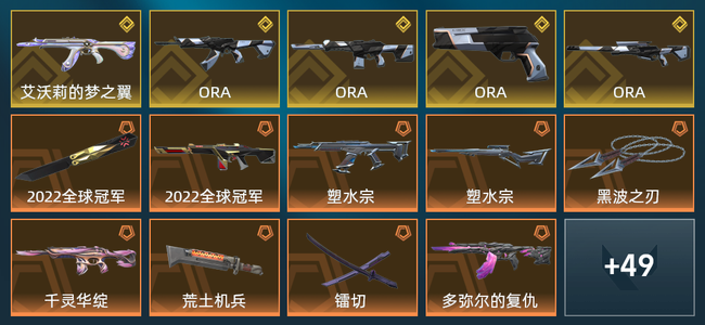 无畏契约13橙皮 5金皮 4紫皮 63皮肤 39070皮肤总价值 940已用源晶 白银