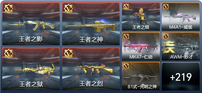 穿越火线：枪战王者V1 17王者 282英雄武器 5英雄角色 575万化 枪神