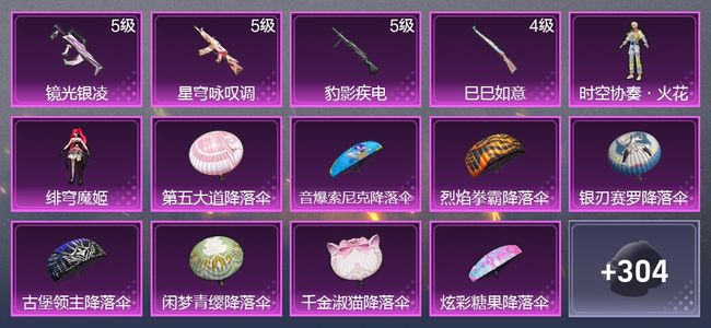 和平精英4升级枪 2粉装 1尾迹 151枪皮 160套装 55874热力 11印记 黄金