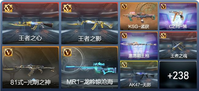 穿越火线：枪战王者炫闪10王者 247英雄武器 6英雄角色 423万化 专家S