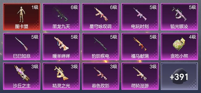 和平精英1载具 13升级枪 9粉装 13尾迹 250枪皮 141套装 77814热力 11印记 皇冠