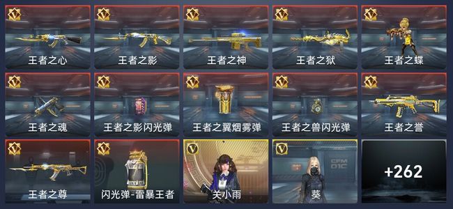 穿越火线：枪战王者1炫闪 12王者 268英雄武器 8英雄角色 482万化 大师