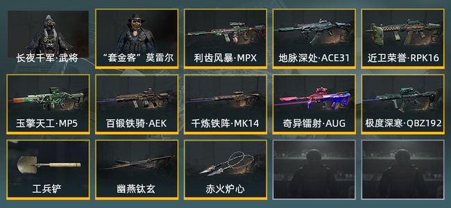 暗区突围库存价值31.9M 3近战武器 1橙套装 1金套装 8金枪皮 信誉5级 专家