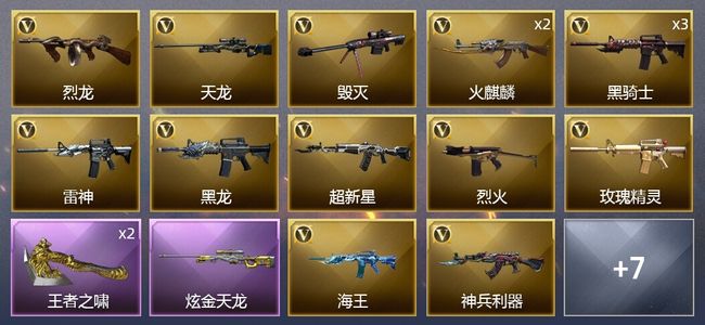 穿越火线（CF）1王者武器 1炫金武器 17V武器 1V角色 9皮肤 可排位 大师