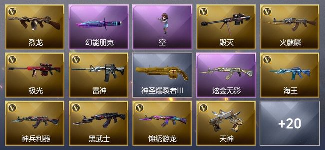 穿越火线（CF）1炫金武器 18V武器 21皮肤 可排位 传奇