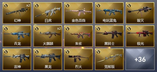 穿越火线（CF）2炫金武器 51V武器 1V角色 15皮肤 可排位 枪王