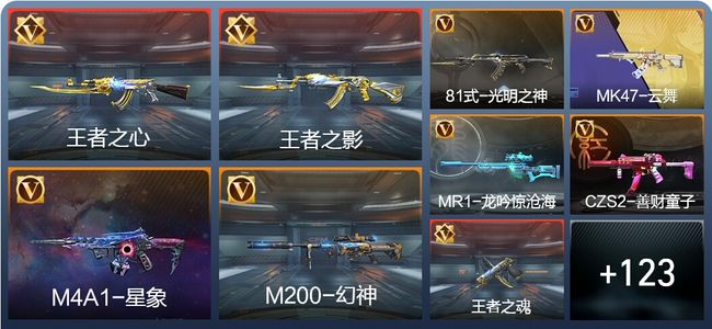 穿越火线：枪战王者V5 6王者 147英雄武器 3英雄角色 264万化 枪王