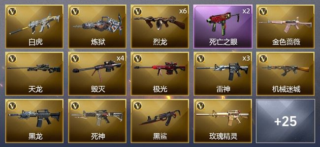 穿越火线（CF）6王者武器 3炫金武器 36V武器 1V角色 7皮肤 可排位 专家