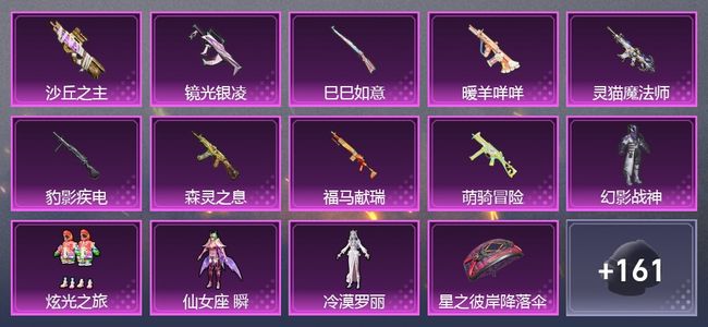 和平精英9升级枪 4粉装 5尾迹 116套装 4,9776热力 8印记