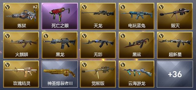 穿越火线（CF）1王者武器 27V武器 2V角色 6皮肤 可排位 大师