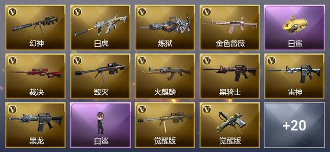 穿越火线（CF）1炫金武器 35V武器 2V角色 17皮肤 可排位 新锐