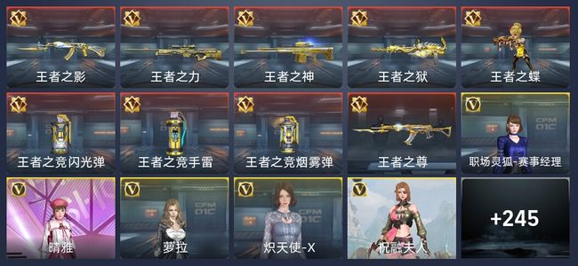 穿越火线：枪战王者9王者 252英雄武器 7英雄角色 470万化 新锐