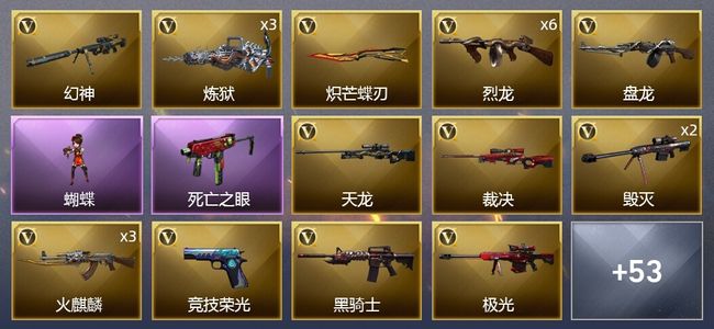 穿越火线（CF）2王者武器 1炫金武器 75V武器 2V角色 15皮肤 可排位 宗师