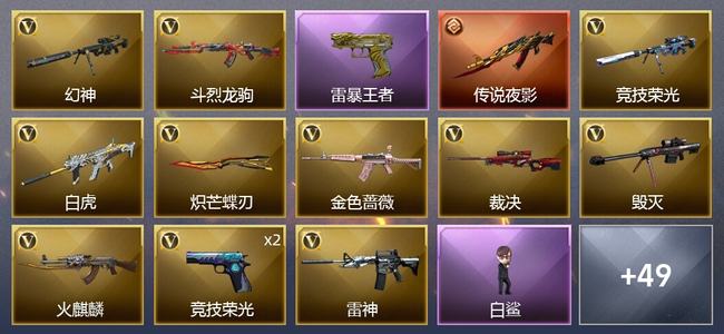 穿越火线（CF）1传说武器 6王者武器 51V武器 5V角色 36皮肤 可排位 枪王