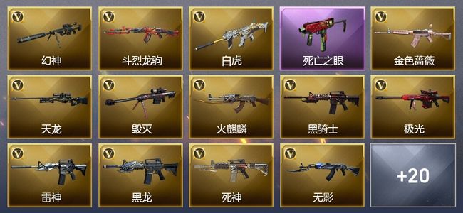 穿越火线（CF）1炫金武器 35V武器 1V角色 20皮肤 可排位 传奇