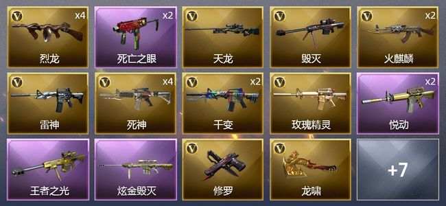 穿越火线（CF）2王者武器 1炫金武器 22V武器 2V角色 3皮肤 可排位 专家