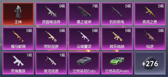 和平精英7载具 11升级枪 6粉装 12尾迹 173枪皮 95套装 65346热力 8印记 王牌