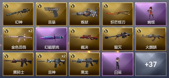 穿越火线（CF）1炫金武器 48V武器 19皮肤 可排位 新锐