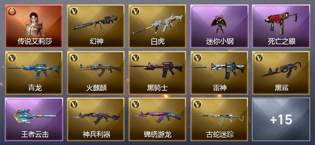 穿越火线（CF）1传说角色 1王者武器 24V武器 1V角色 8皮肤 可排位 新锐