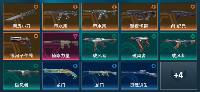 无畏契约6橙皮 1紫皮 18皮肤 12120皮肤总价值 295已用源晶 青铜