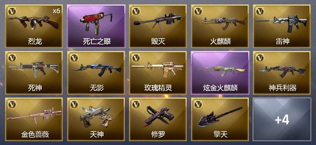 穿越火线（CF）1炫金武器 21V武器 1V角色 6皮肤 可排位 专家