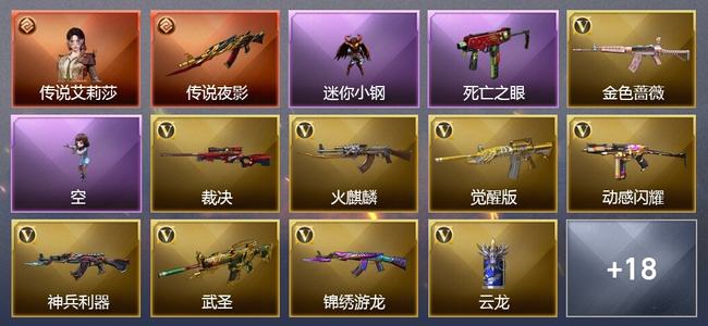 穿越火线（CF）1传说角色 1传说武器 17V武器 1V角色 11皮肤 可排位 传奇