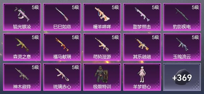和平精英12升级枪 3粉装 4尾迹 216枪皮 171套装 6,2321热力 9印记 超级王牌