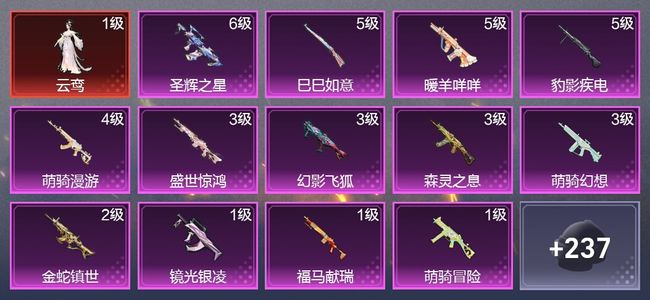 和平精英3载具 13升级枪 12粉装 4尾迹 154枪皮 95套装 47896热力 黄金