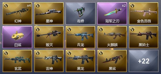 穿越火线（CF）52V武器 1V角色 14皮肤 可排位 新锐