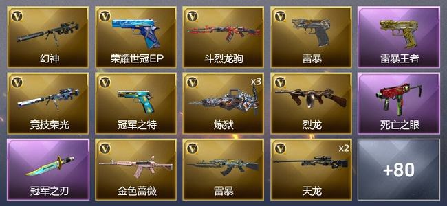 穿越火线（CF）5王者武器 99V武器 7V角色 42皮肤 可排位 枪王