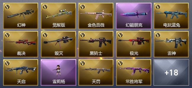 穿越火线（CF）1王者武器 22V武器 2V角色 13皮肤 可排位 枪王