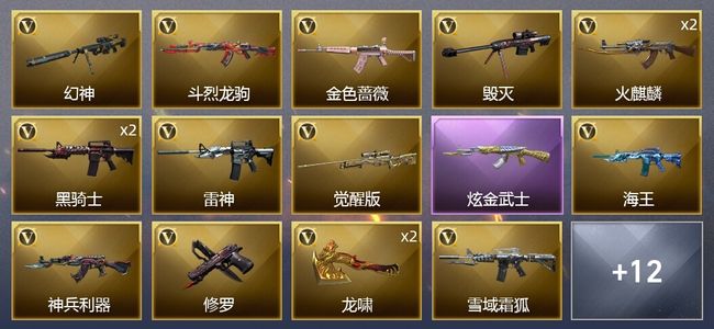 穿越火线（CF）3王者武器 1炫金武器 24V武器 16皮肤 可排位 传奇